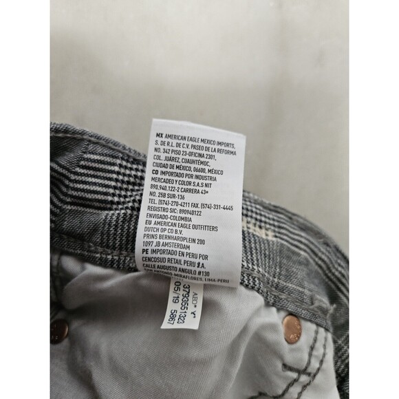 American Eagle Super Stretch Hi-Rise Mini Skirt Black White Houndstooth Size 4 - Picture 8 of 8